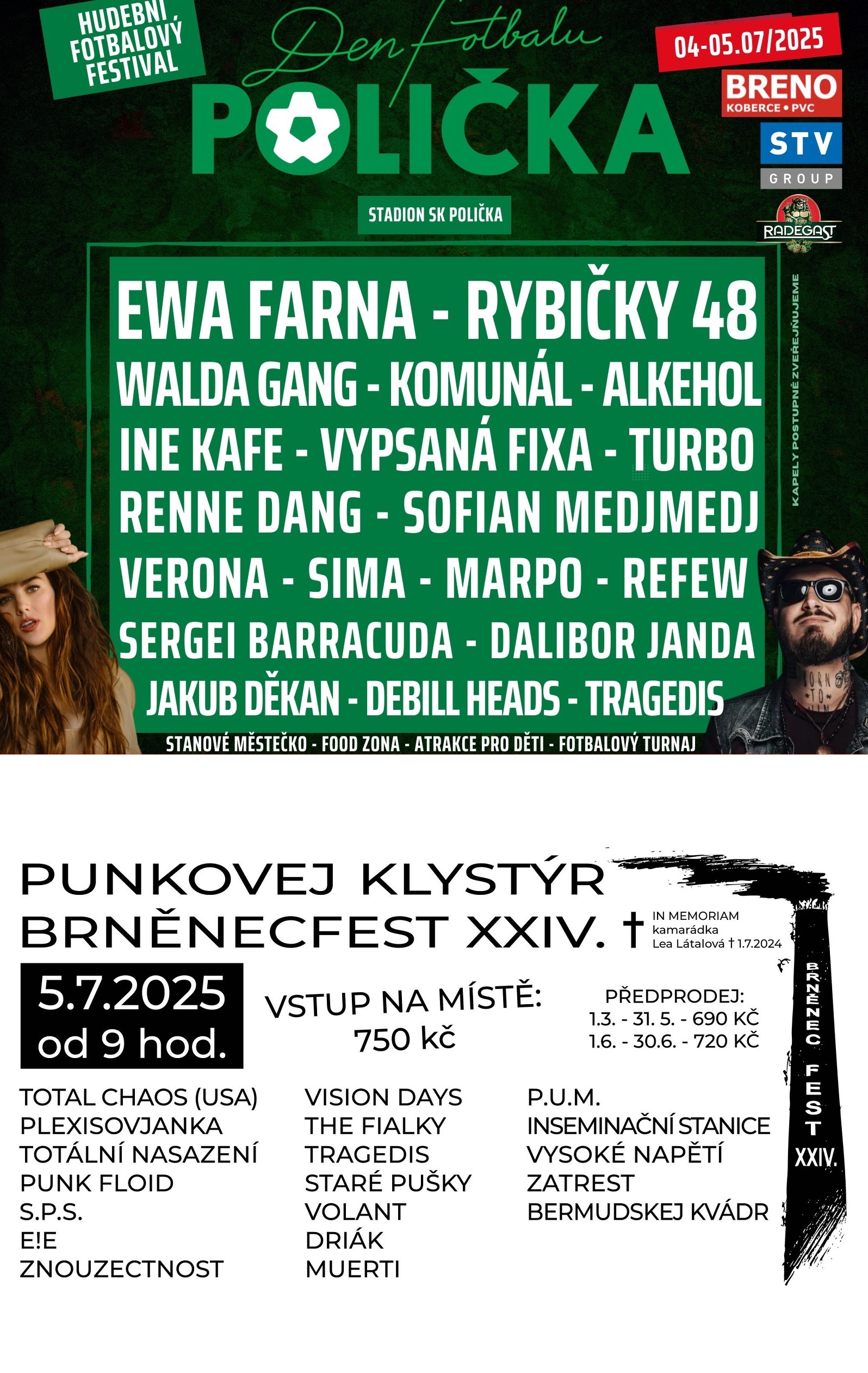 4.7. Polička, 5.7. Brněnec